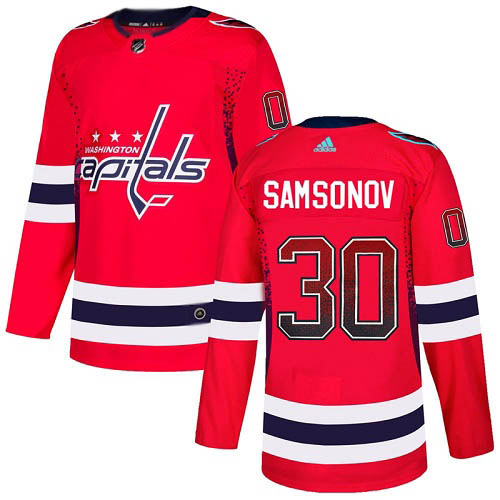 Cheap Men Adidas Washington Capitals 30 Ilya Samsonov Red Home Authentic Drift Fashion Stitched NHL Jersey